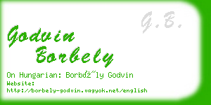 godvin borbely business card